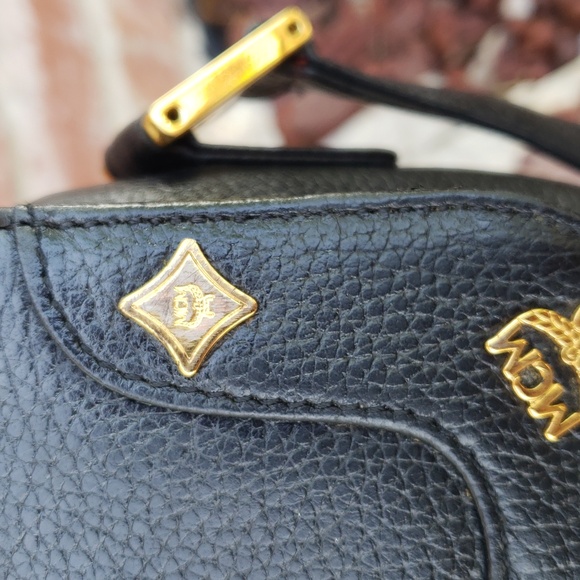 Vintage Y2K MCM Womens Black Leather Crossbody Bag Designer Classic Germany - Picture 5 of 17